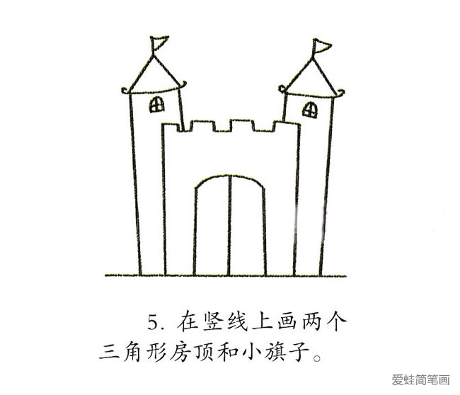 卡通城堡简笔画