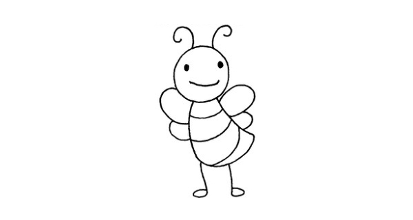 卡通蜜蜂简笔画 