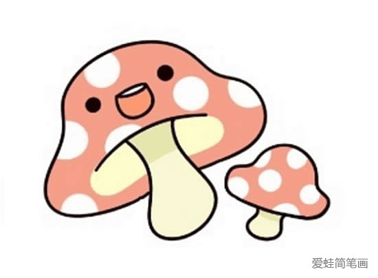 卡通蘑菇简笔画