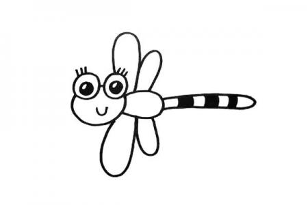 卡通版蜻蜓简笔画