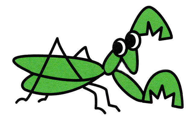 绿色的螳螂简笔画