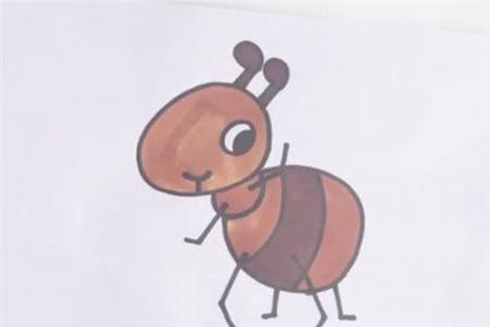 卡通小蚂蚁简笔画