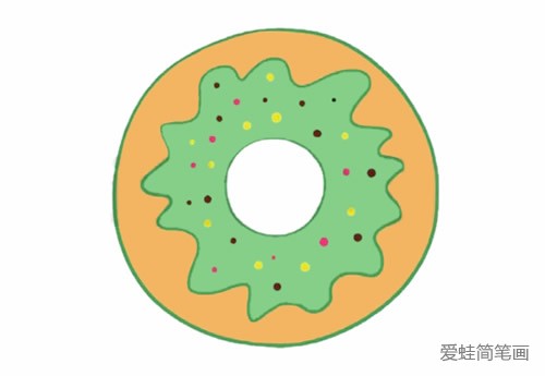 卡通甜甜圈简笔画