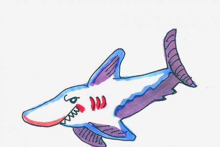 可怕鲨鱼简笔画
