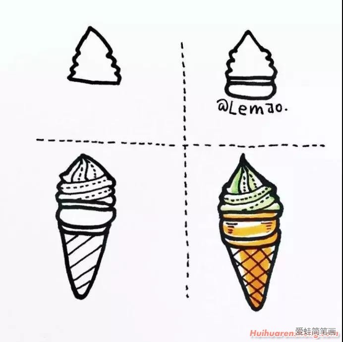 5种冰淇淋简笔