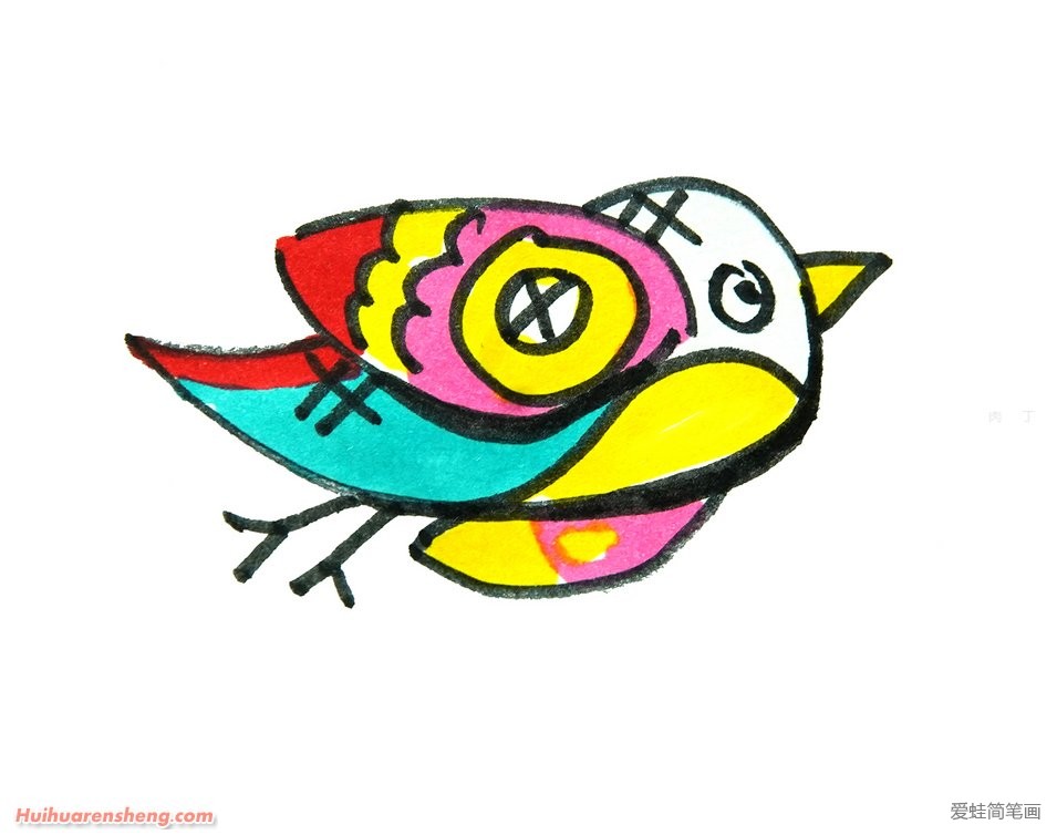 飞行动物简笔画彩色图片