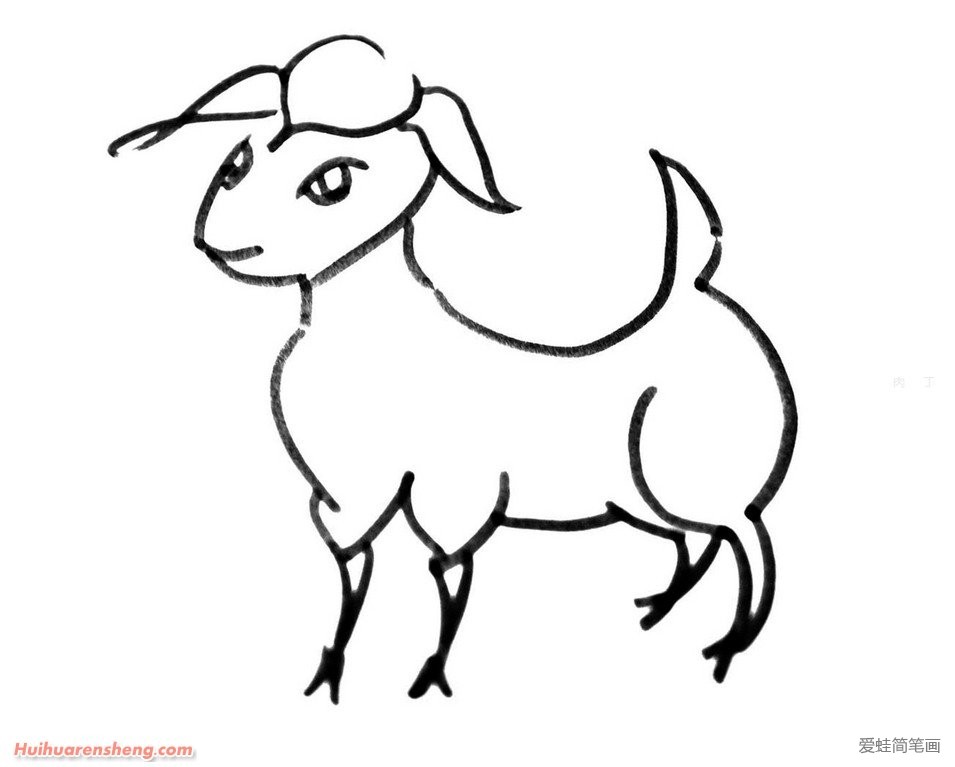 画山羊简单图片