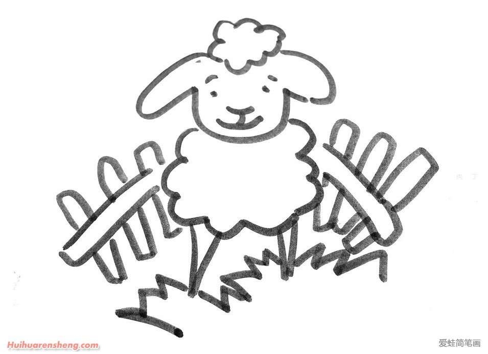 羊圈怎么画儿童图片