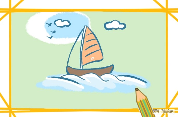 海面上的帆船简笔画