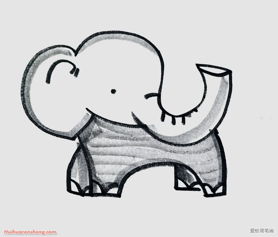 大象怎么画侧脸图片