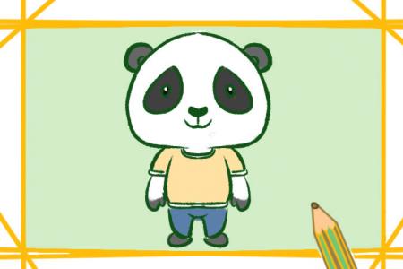 可爱的卡通熊猫简笔画