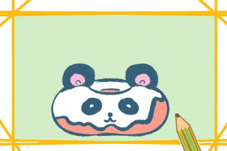 熊猫甜甜圈简笔画