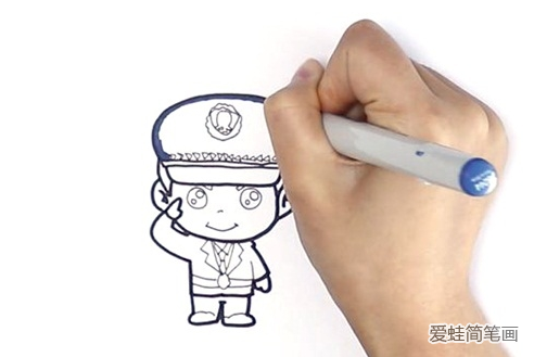 可爱的小警察简笔画