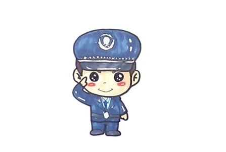 可爱的小警察简笔画