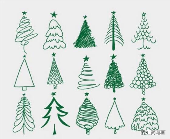 简单的圣诞树简笔画大全