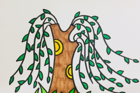 茂密的柳树简笔画