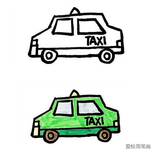 出租车简笔画