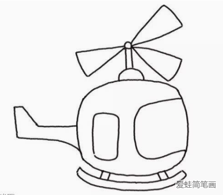 可爱的直升机简笔画画法步骤