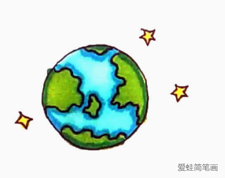 地球简笔画画法步骤