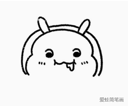 可爱胖兔子吃西瓜简笔画
