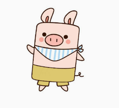 简单矩形画可爱小猪