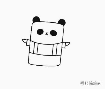 简单可爱的方块大熊猫简笔画教程