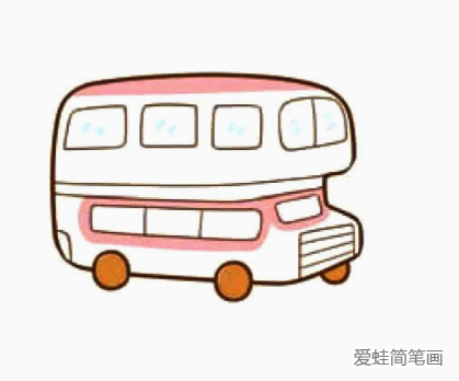 一组简单可爱的公共汽车简笔画图片