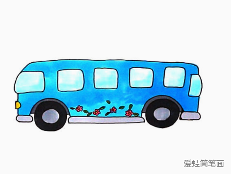 漂亮的公共汽车怎么画