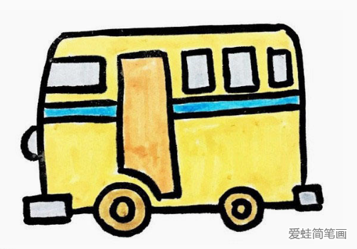 公交车简笔画画法步骤