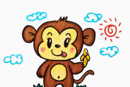 4张可爱的猴子简笔画图片