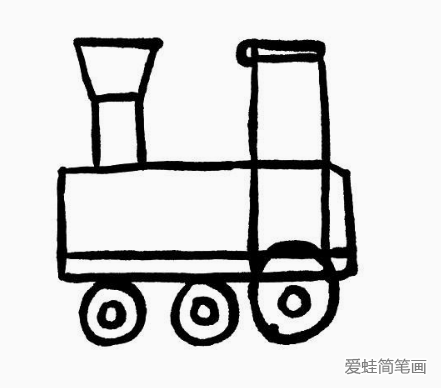 简单火车头简笔画画法步骤