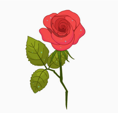 画一只漂亮的玫瑰花