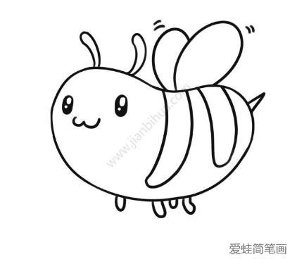 胖胖的小蜜蜂简笔画步骤图