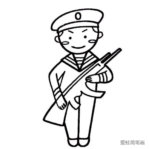 人民解放军军官简笔画图片