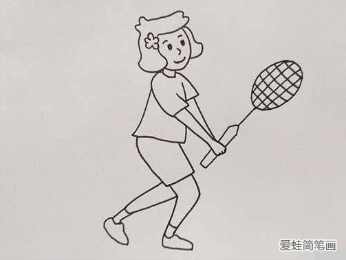 儿童画打羽毛球简笔画