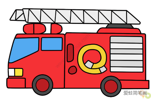 消防车简笔画步骤图