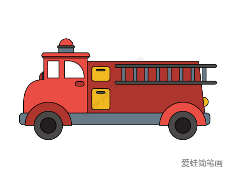 消防车简笔画画法图片