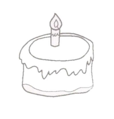 彩色生日蛋糕简笔画