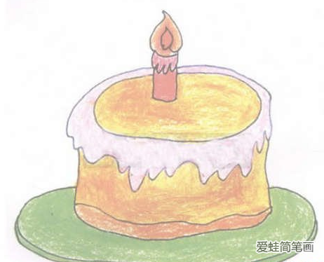 彩色生日蛋糕简笔画