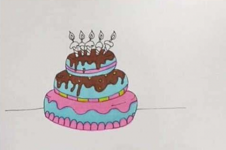 生日蛋糕手绘