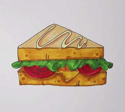 三明治简笔画