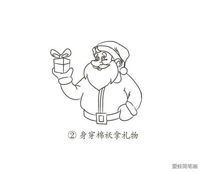 彩色圣诞老人简笔画