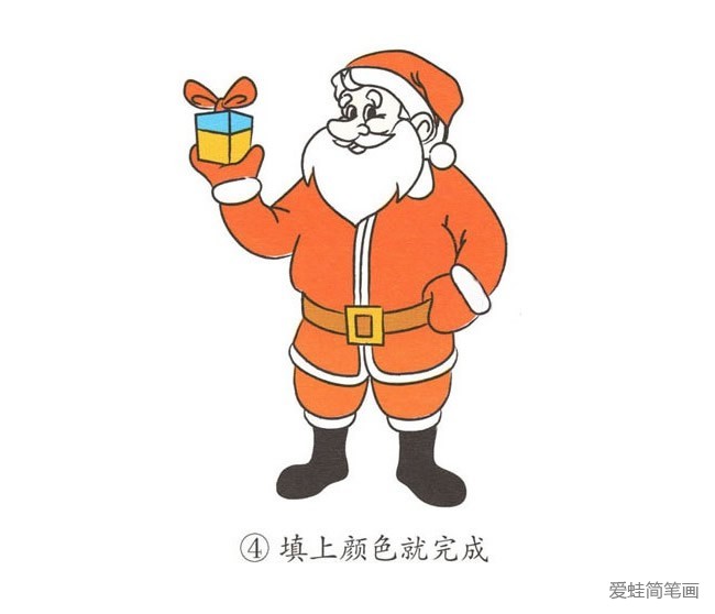 彩色圣诞老人简笔画
