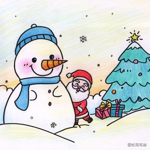 漂亮的圣诞节手绘简笔画图片