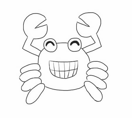 开心的螃蟹简笔画