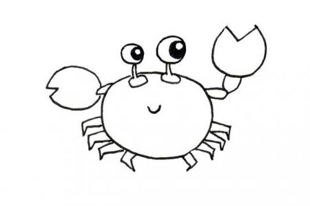 卡通螃蟹简笔画的画法图片大全