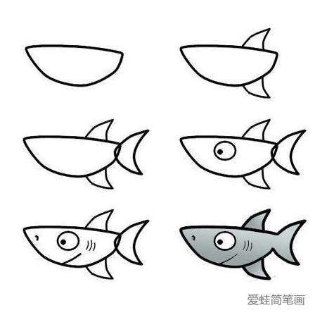 最简单的鲨鱼简笔画