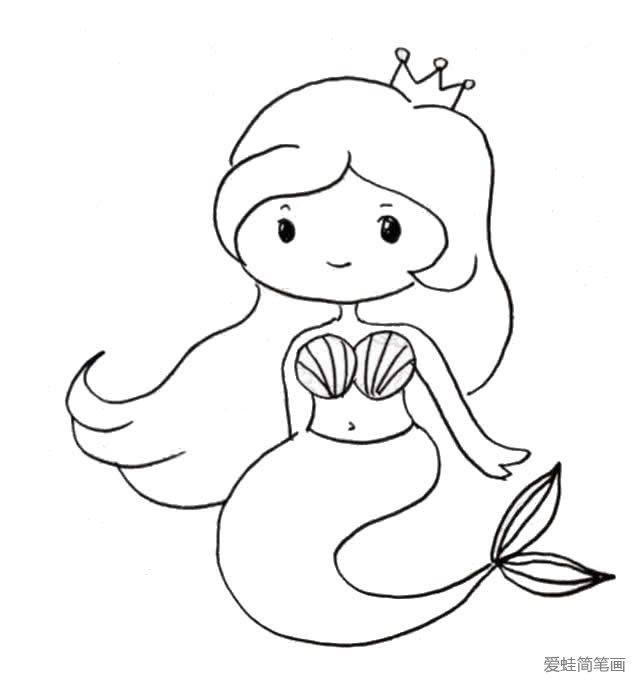 美人鱼公主简笔画
