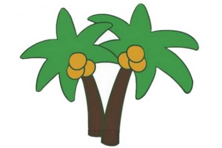 椰子树简笔画画法步骤