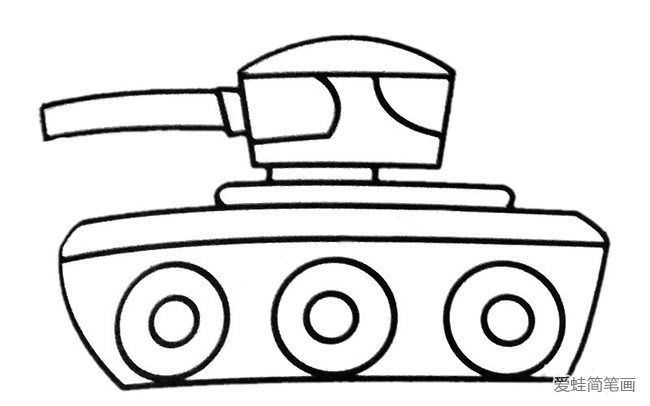 坦克简笔画彩色图片